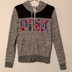 Pink Hooded Zip Down Jacket